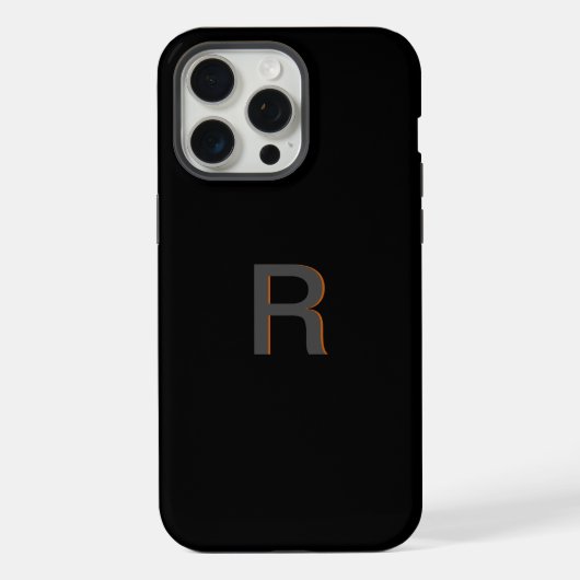 Schwarzes Monogramm - Elegant I iPhone Hülle (Rückseite)