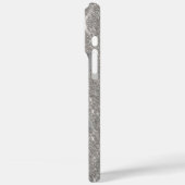 Schwarzes Monogramm für den Glitzer Silver Case-Mate iPhone Hülle (Rückseite / Links)