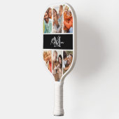 Schwarzes Monogramm für die Fotolollage Pickleball Schläger (Links)
