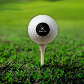 Schwarzes Monogramm Initialen Name personalisiert Golfball