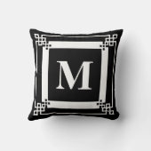 Schwarzes Monogramm Kissen (Rückseite)