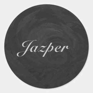 Schwarzes Monogramm Kohls personalisiert Runder Aufkleber