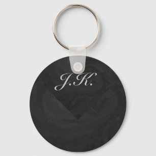 Schwarzes Monogramm Kohls personalisiert Schlüsselanhänger