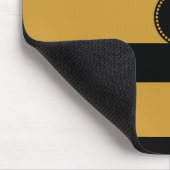 Schwarzes Monogramm mit goldenen Streifen Mousepad (Ecke)