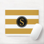 Schwarzes Monogramm mit Goldfolie Streifen Mousepad (Mit Mouse)