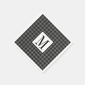 Schwarzes Monogramm-Muster für klassisches Hahnent Serviette (Ecke)