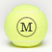 Schwarzes Monogramm personalisiert Tennisbälle (Vorderseite)