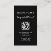 Schwarzes Monogramm Professional Vertikal Visitenkarte (Rückseite)