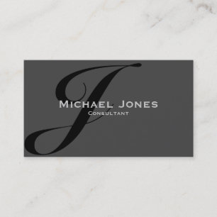 Schwarzes Monogramm Professionell Elegant Modern Visitenkarte