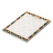 Schwarzes Monogramm Rotes Gelbes Kwanzaa Kente Tuc Notizblock (Rotiert)