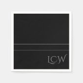 Schwarzes Monogramm Serviette (Vorderseite)