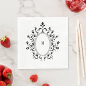 Schwarzes Monogramm Serviette (Beispiel)