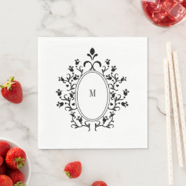 Schwarzes Monogramm Serviette