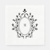 Schwarzes Monogramm Serviette (Vorderseite)