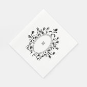Schwarzes Monogramm Serviette (Ecke)