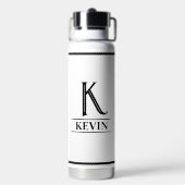 Schwarzes Monogramm Trinkflasche (Hinten)