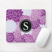 Schwarzes Monogramm Vintage Elegantes Blumenmuster Mousepad (Mit Mouse)