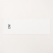 Schwarzes, monogrammiertes Initial in Blockschrift Yogamatte (Vorderseite (Horizontal))