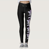 Schwarzes Montana Bitterroot Staat Blume Leggings (Vorderseite)