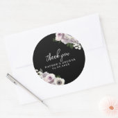 Schwarzes Moody Lila und Weiß-Brautparty Runder Aufkleber (Umschlag)