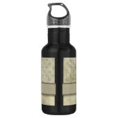 Schwarzes Moosgemälde mit Monogramm Edelstahlflasche (Rückseite)