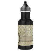 Schwarzes Moosgemälde mit Monogramm Edelstahlflasche (Rechts)