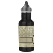 Schwarzes Moosgemälde mit Monogramm Edelstahlflasche (Links)