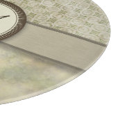 Schwarzes Moosgemälde mit Monogramm Schneidebrett (Ecke)