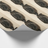 Schwarzes Mops-Welpen-Schlafen Geschenkpapier (Ecke)