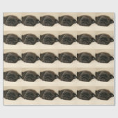 Schwarzes Mops-Welpen-Schlafen Geschenkpapier (Flach)