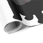 Schwarzes Mops-Wrapper Geschenkpapier (Rolleneckpunkt)