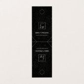 Schwarzes Mosaik Hangbracelet-Netzklassendisplay Visitenkarten (Außenseite Aufgefaltet)