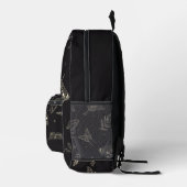 Schwarzes Moth Butterfly-Muster Bedruckter Rucksack (Rechts)