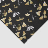 Schwarzes Moth Butterfly-Muster Seidenpapier (Ausschnitt)