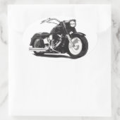 Schwarzes Motorrad Ovaler Aufkleber (Tasche)