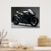 Schwarzes Motorrad Poster (Küche)