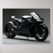 Schwarzes Motorrad Poster (Vorne)