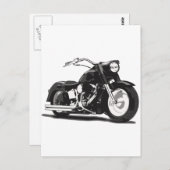 Schwarzes Motorrad Postkarte (Vorne/Hinten)