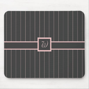 Schwarzes Mousepad mit rosa Streifen