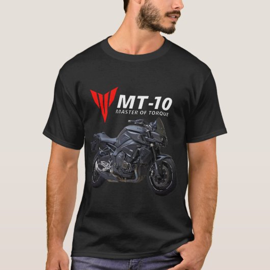 Schwarzes Mt-10-Motorrad T-Shirt (Vorderseite)