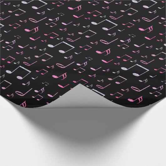 schwarzes Musikmuster Geschenkpapier (Ecke)
