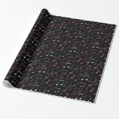 schwarzes Musikmuster Geschenkpapier (Ungerollt)