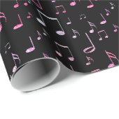 schwarzes Musikmuster Geschenkpapier (Rolleneckpunkt)