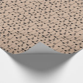 Schwarzes Musiknoten-Muster Geschenkpapier (Ecke)
