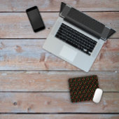 Schwarzes Muster Blumenmotiv-Wildblumen Mousepad