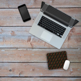 Schwarzes Muster Blumenmotiv-Wildblumen Mousepad