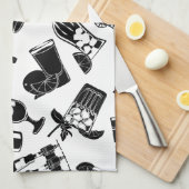 Schwarzes Muster-Cocktail-Bar Küchentuch (Viertel Falte)