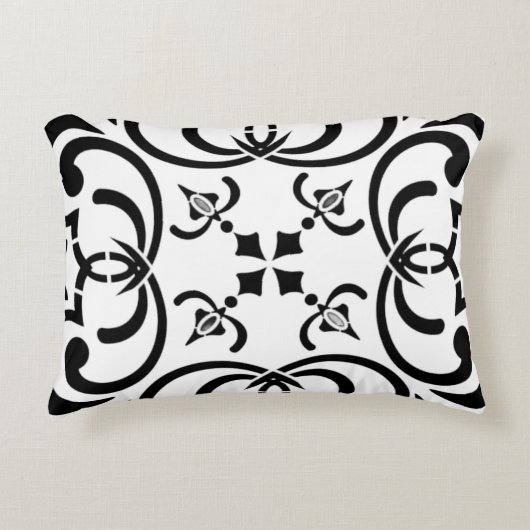 Schwarzes Muster Dekokissen (Vorderseite)