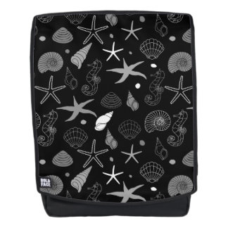 Schwarzes Muster des Meereslebens Rucksack