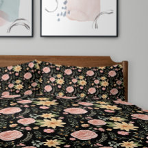 Schwarzes Muster für Vintage Wildblume Rose